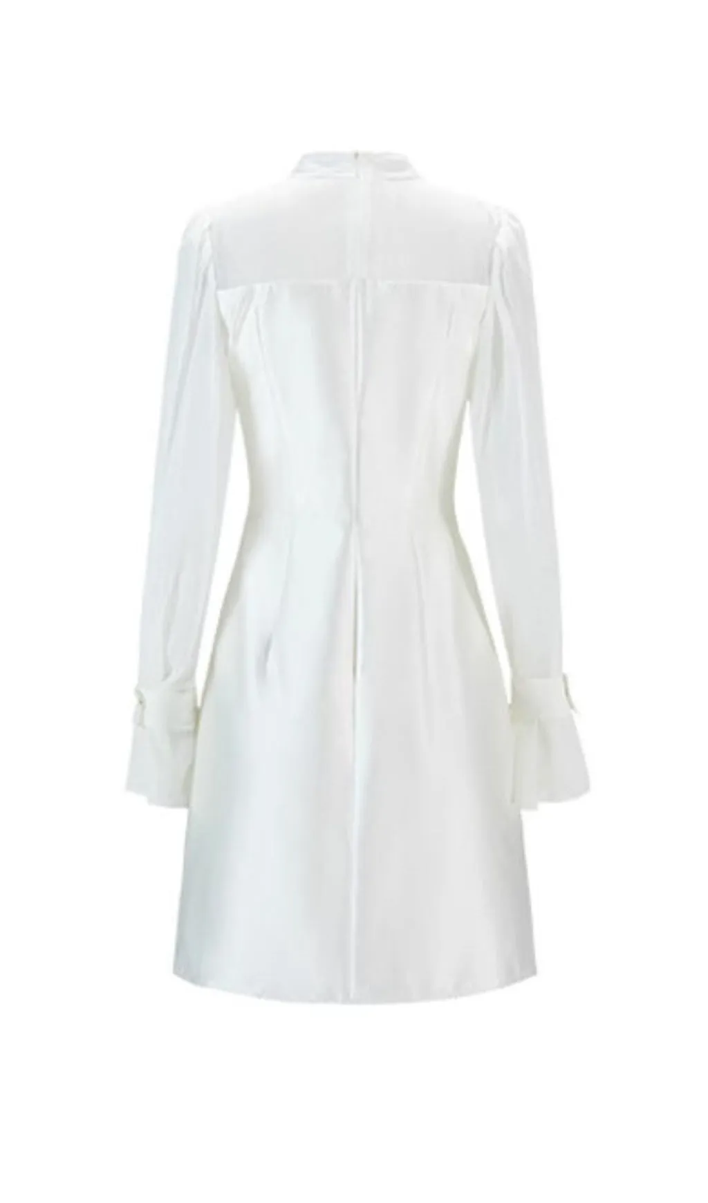 WHITE MESH LONG SLEEVE MINI DRESS Gloria Lanvin