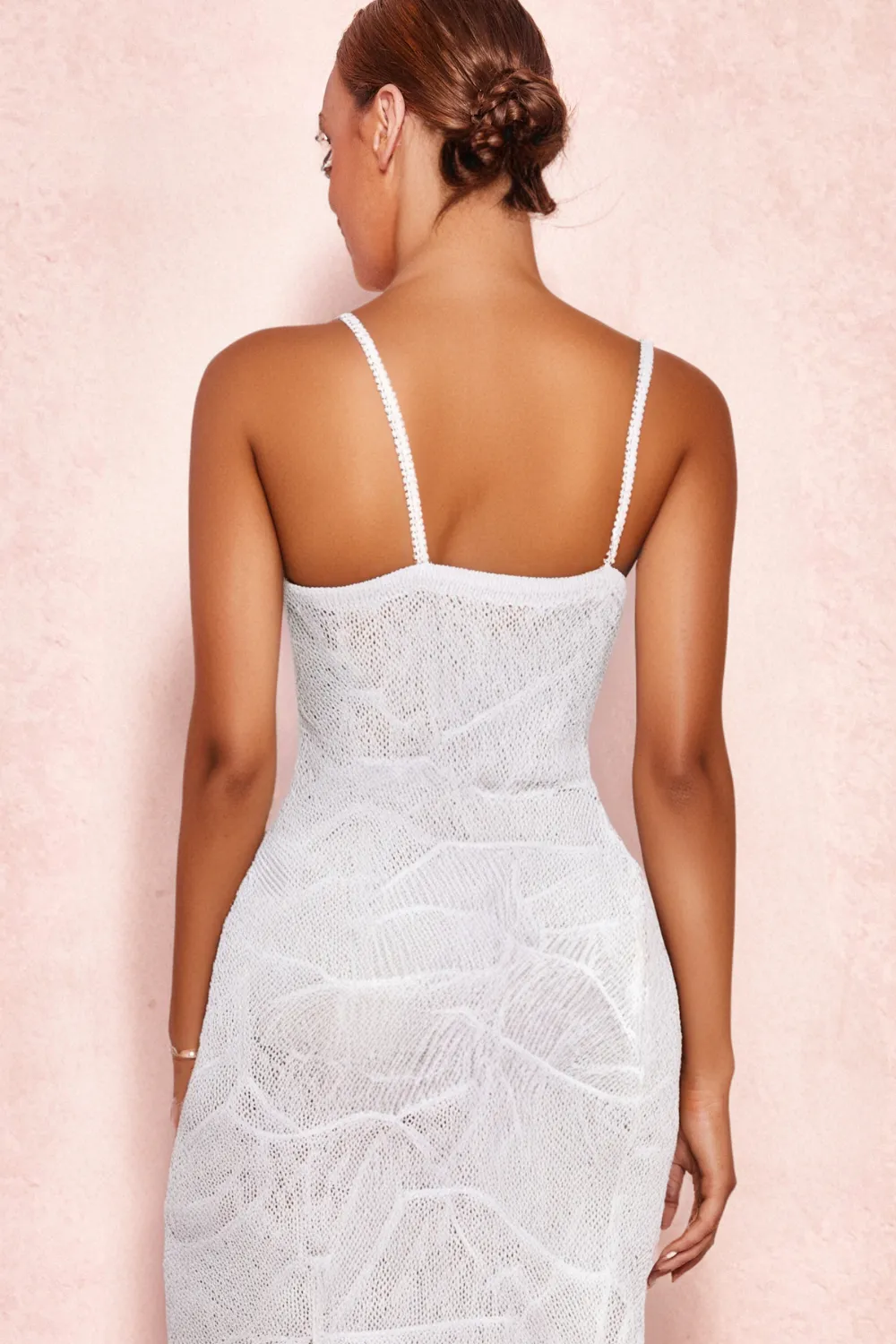 WHITE PEARL CUT-OUT MIDI DRESS Gloria Lanvin