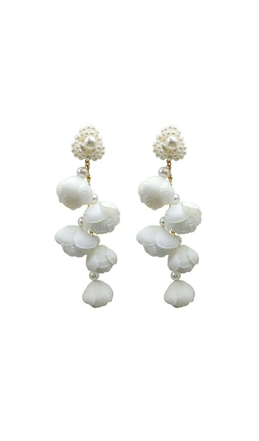 WHITE PEARL FLOWER EARRINGS Gloria Lanvin