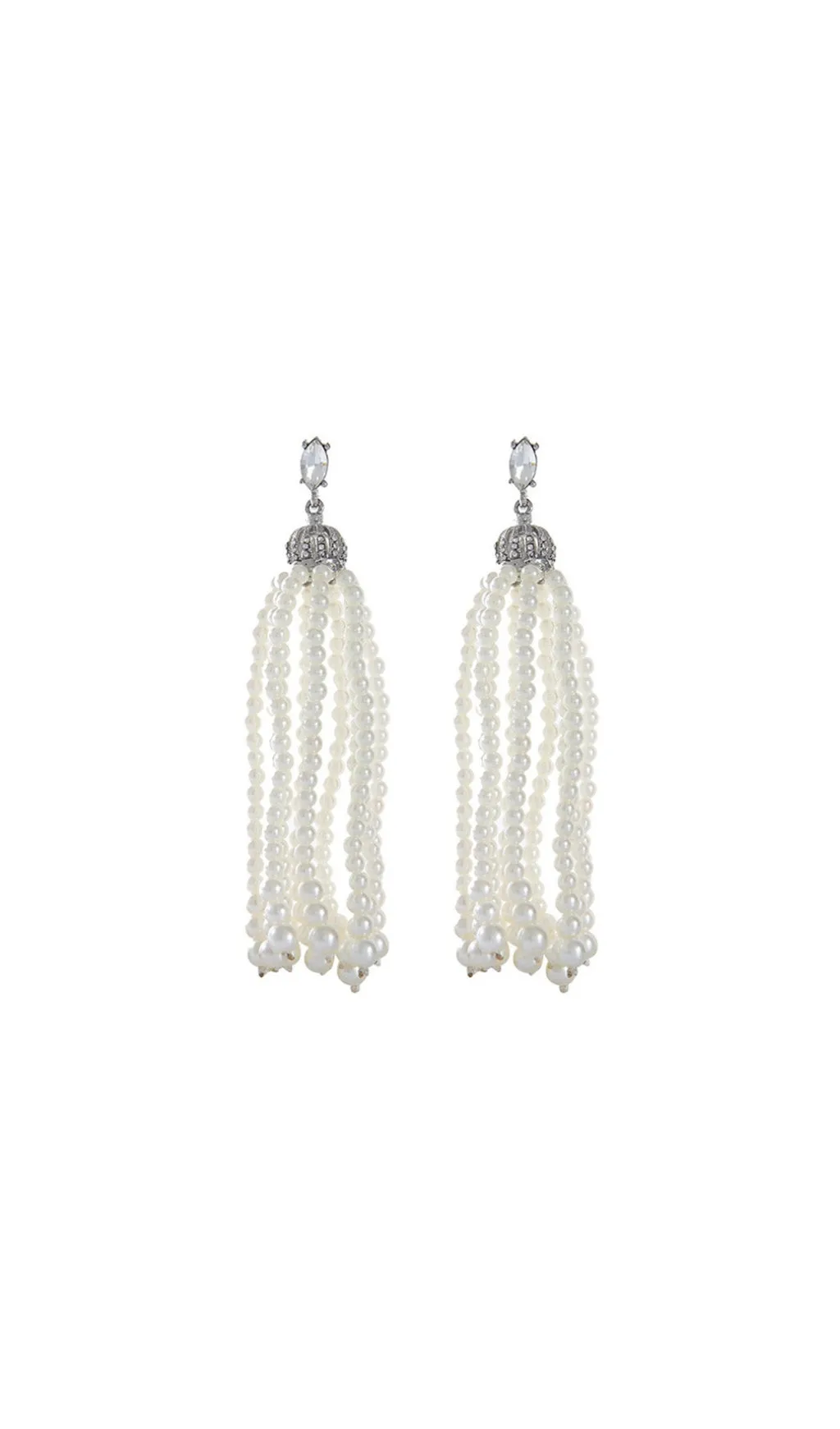 WHITE PEARL TASSEL EARRINGS Gloria Lanvin