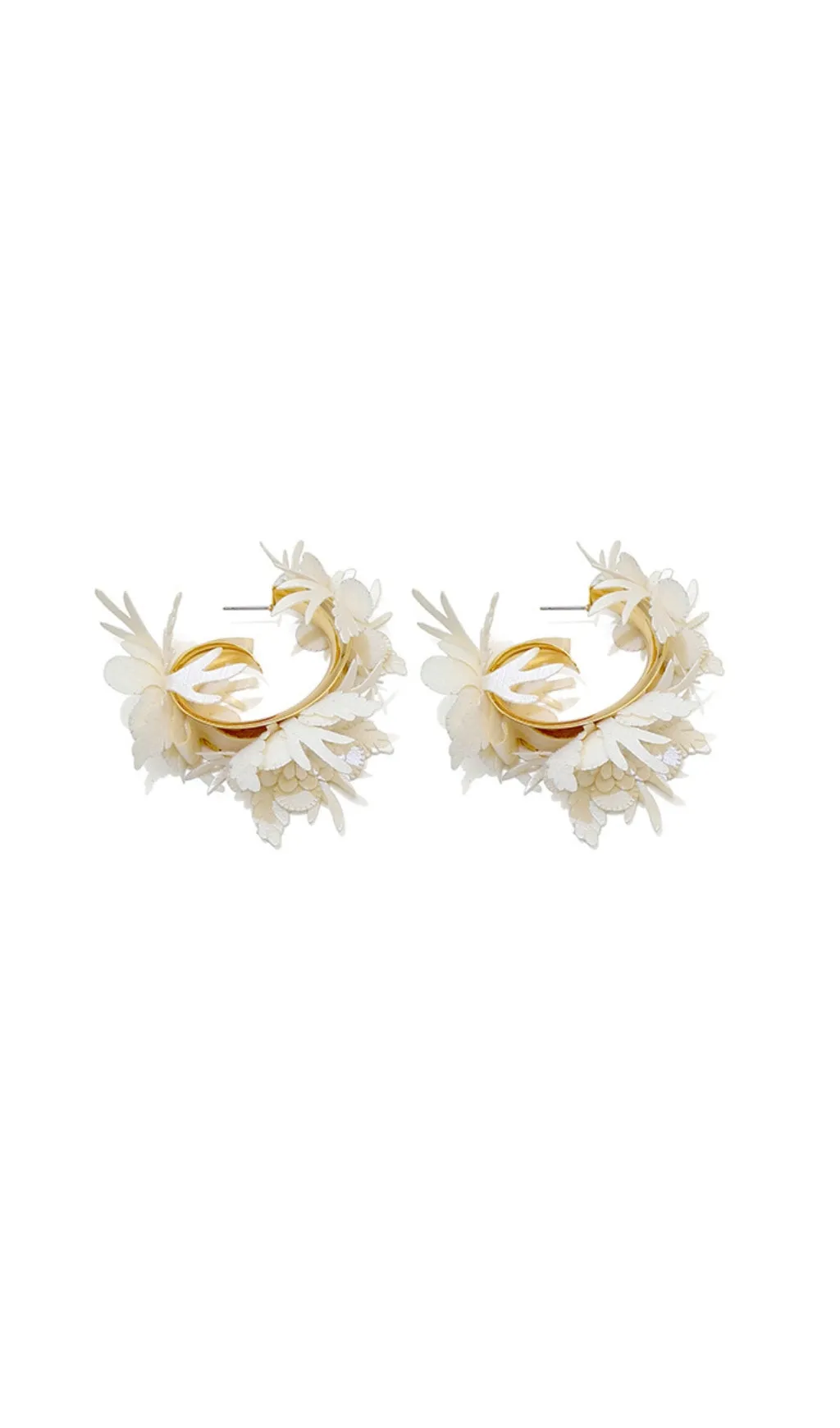 WHITE SEMICIRCLE PETAL EARRINGS Gloria Lanvin