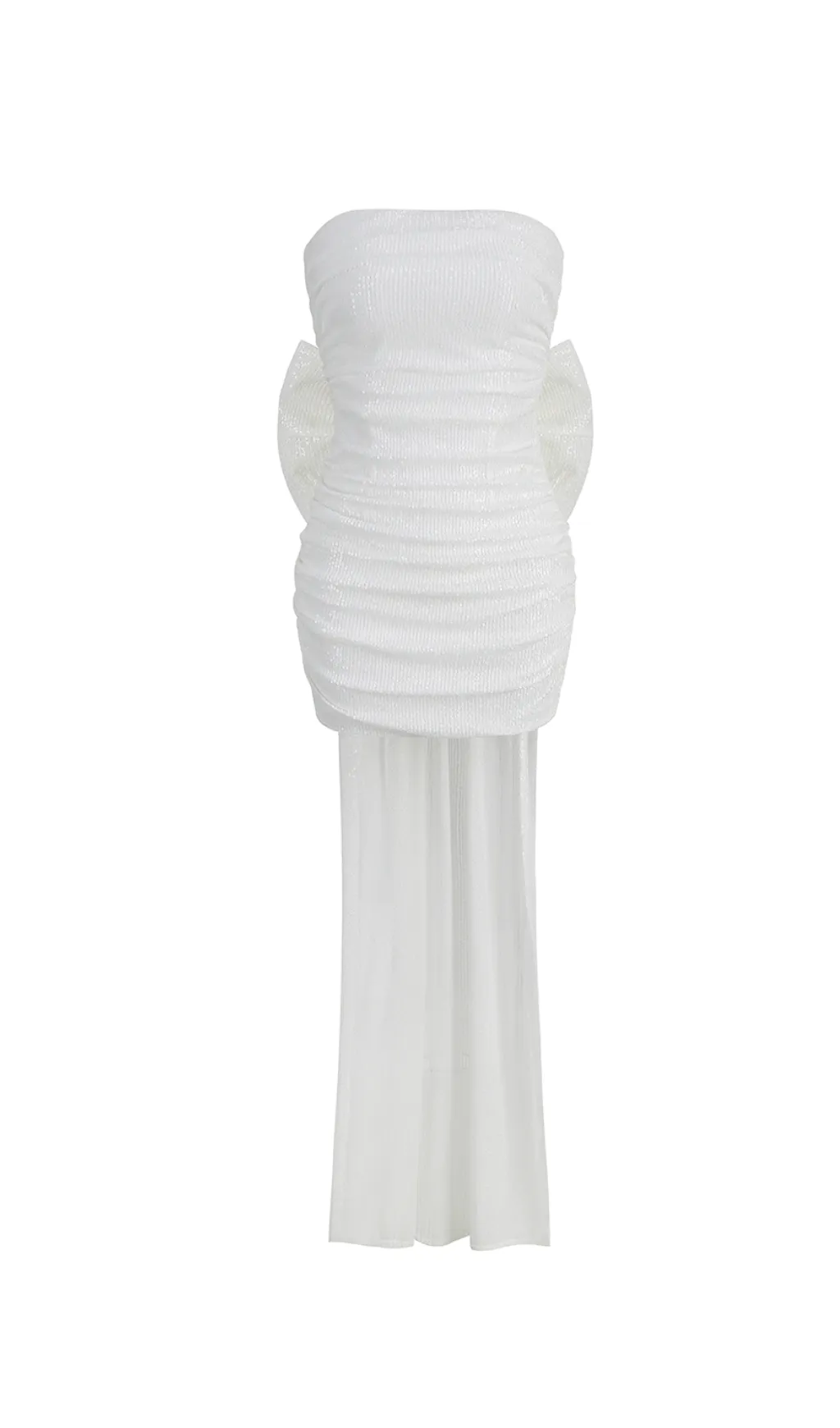 WHITE STRAPLESS BOW MINI DRESS Gloria Lanvin