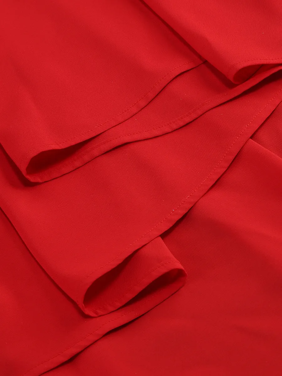 winifred 3d flower strap maxi dress in red Gloria Lanvin