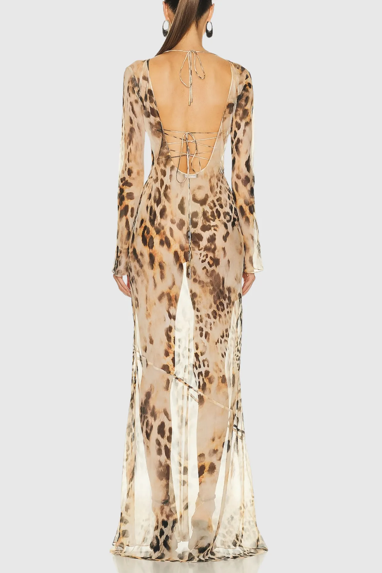 winni Leopard Backless Silk Maxi Dress Gloria Lanvin