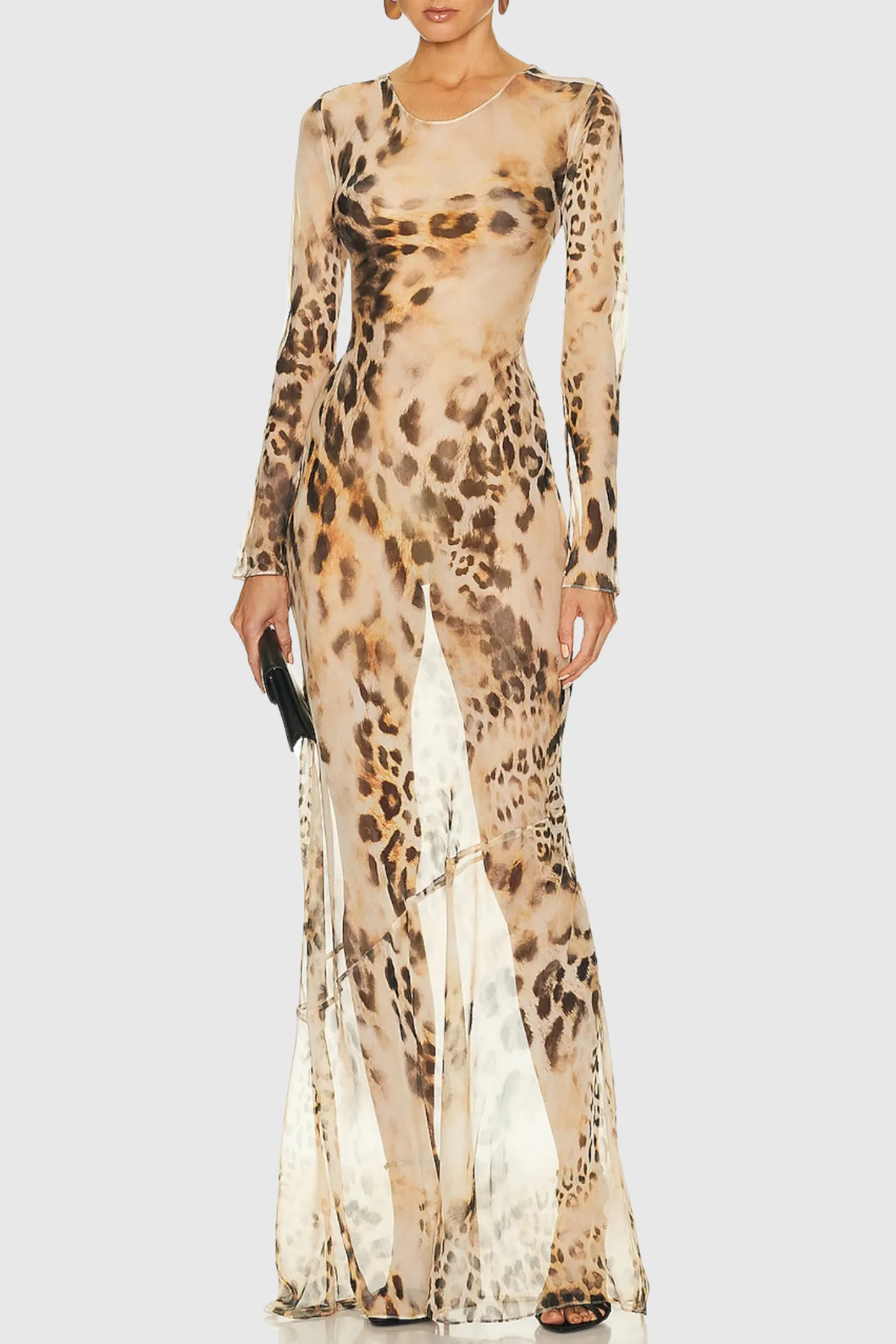 winni Leopard Backless Silk Maxi Dress Gloria Lanvin