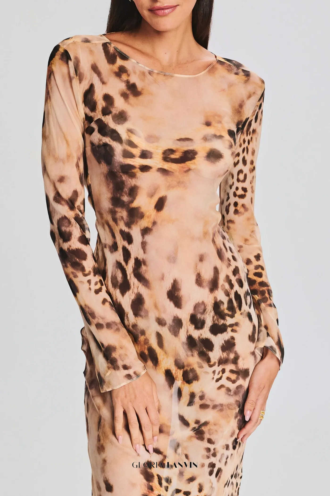 winni Leopard Backless Silk Maxi Dress Gloria Lanvin