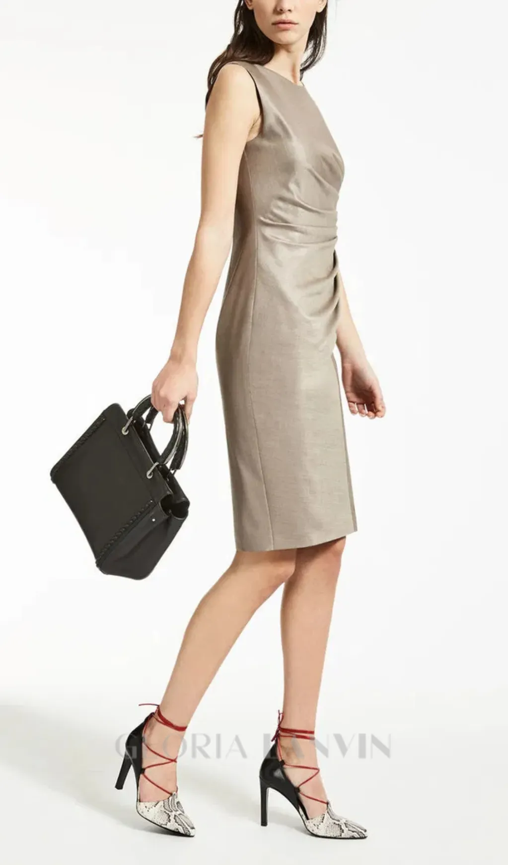 Wool Silk Ruched Mini Dress Gloria Lanvin