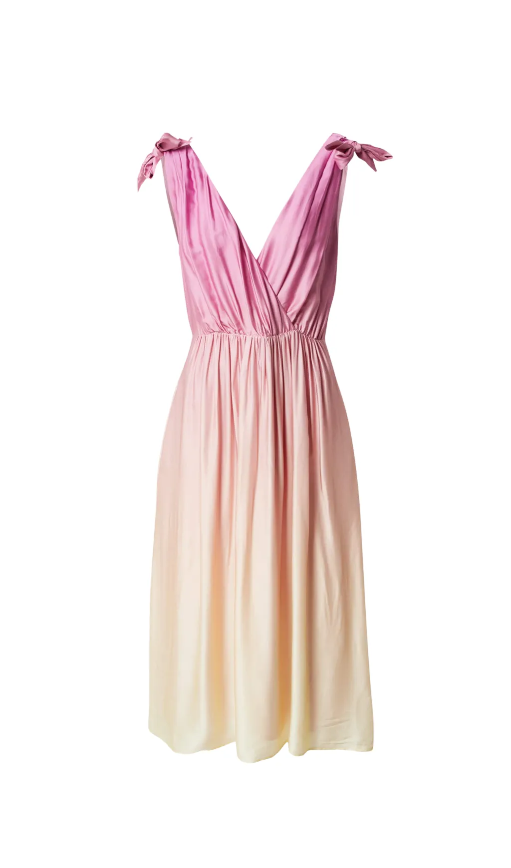 Wrap-over midi dress in pastel yellow without belt Gloria Lanvin