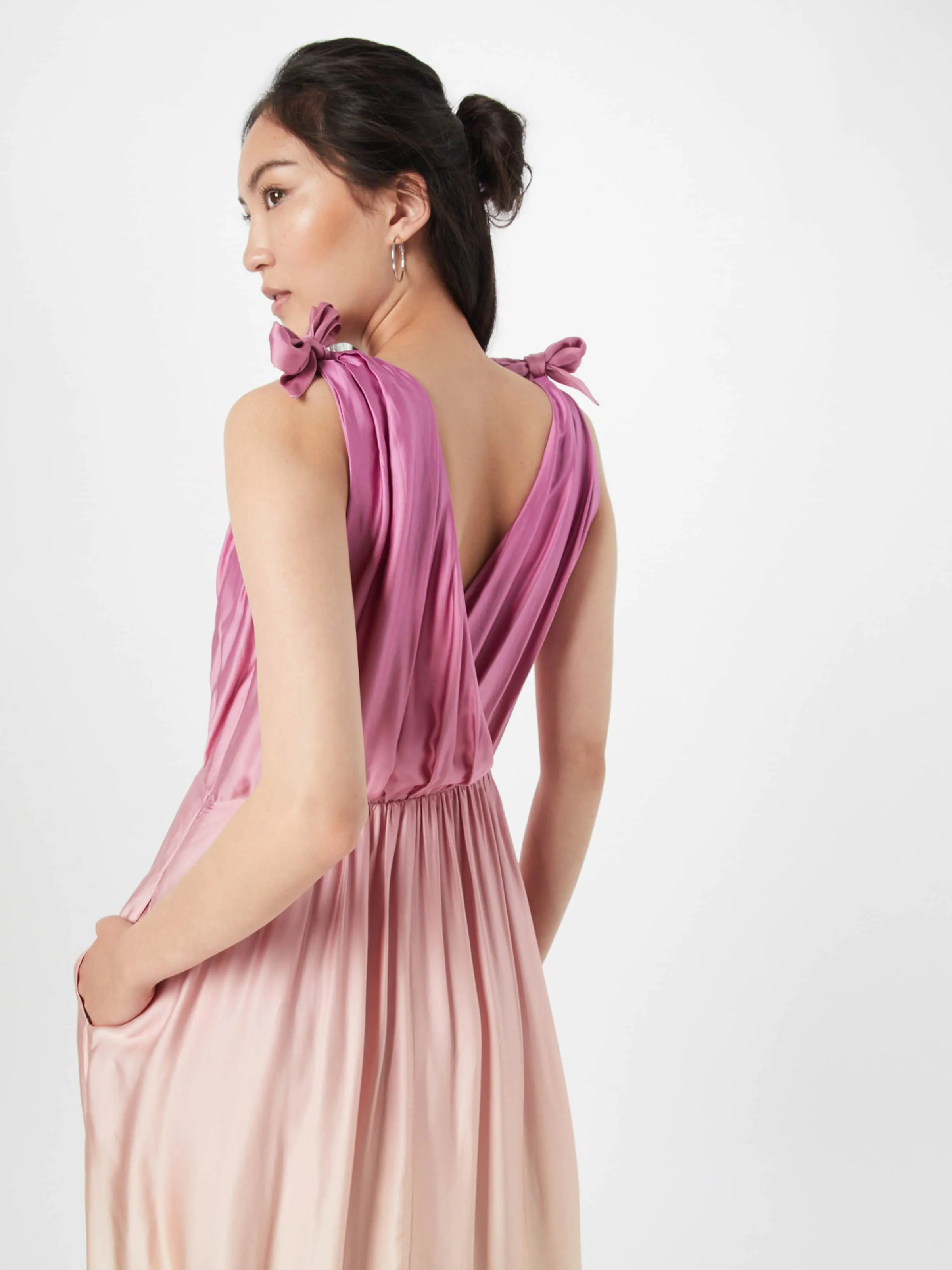 Wrap-over midi dress in pastel yellow without belt Gloria Lanvin