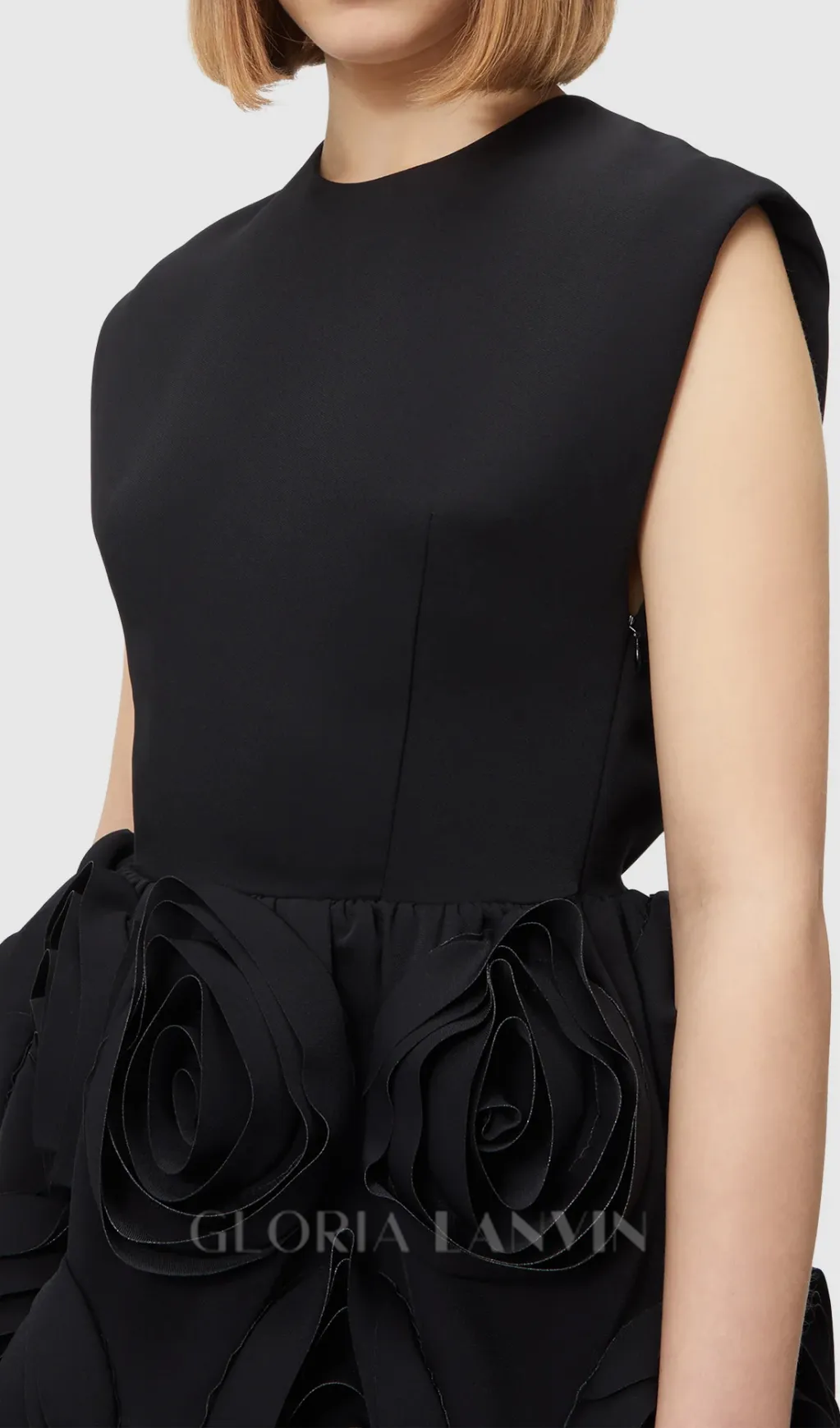 xaviera rose applique mini dress in black Gloria Lanvin