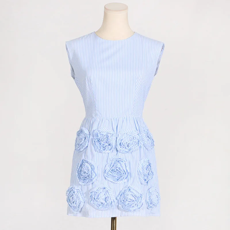 xaviera rose applique mini dress in blue Gloria Lanvin