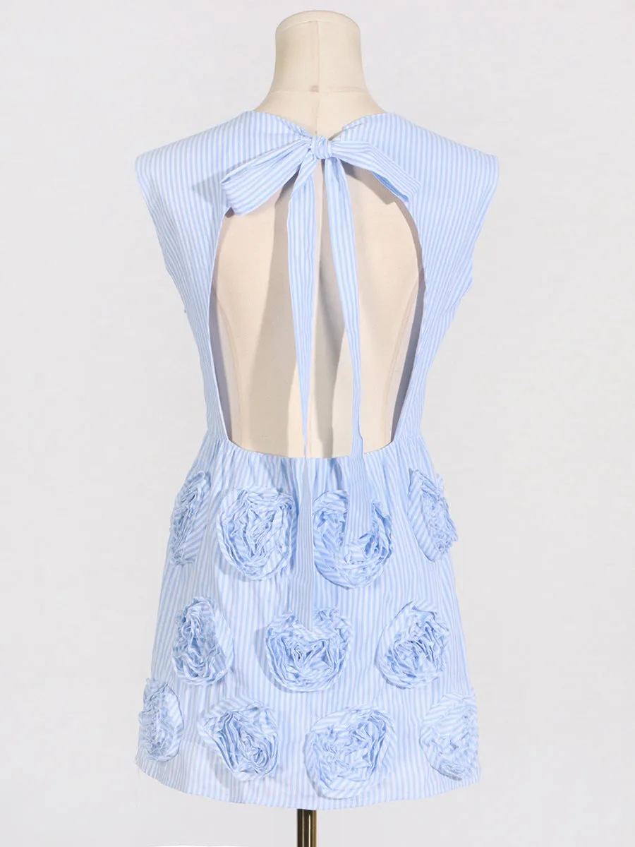 xaviera rose applique mini dress in blue Gloria Lanvin