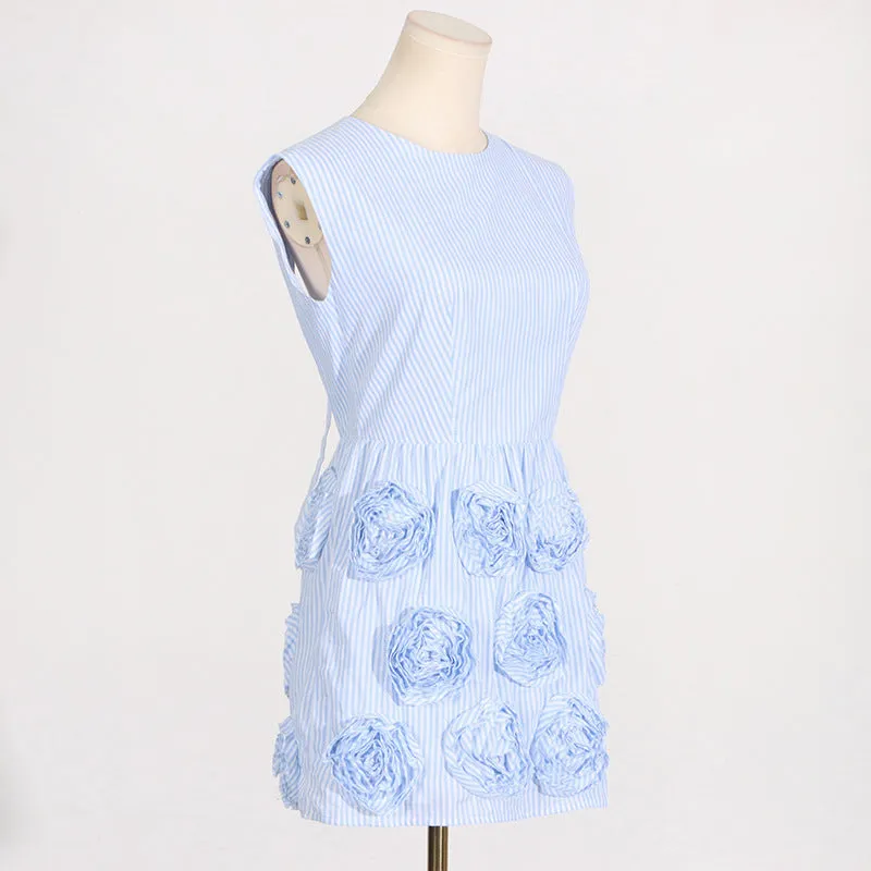 xaviera rose applique mini dress in blue Gloria Lanvin