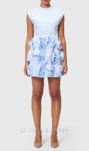 xaviera rose applique mini dress in blue Gloria Lanvin