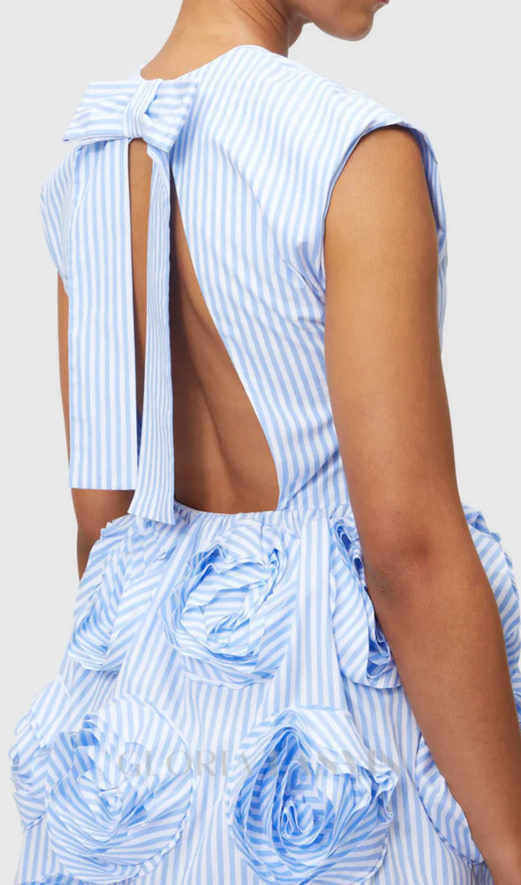 xaviera rose applique mini dress in blue Gloria Lanvin
