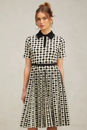 Xavire color-blocked polka-dot knit midi dress Gloria Lanvin