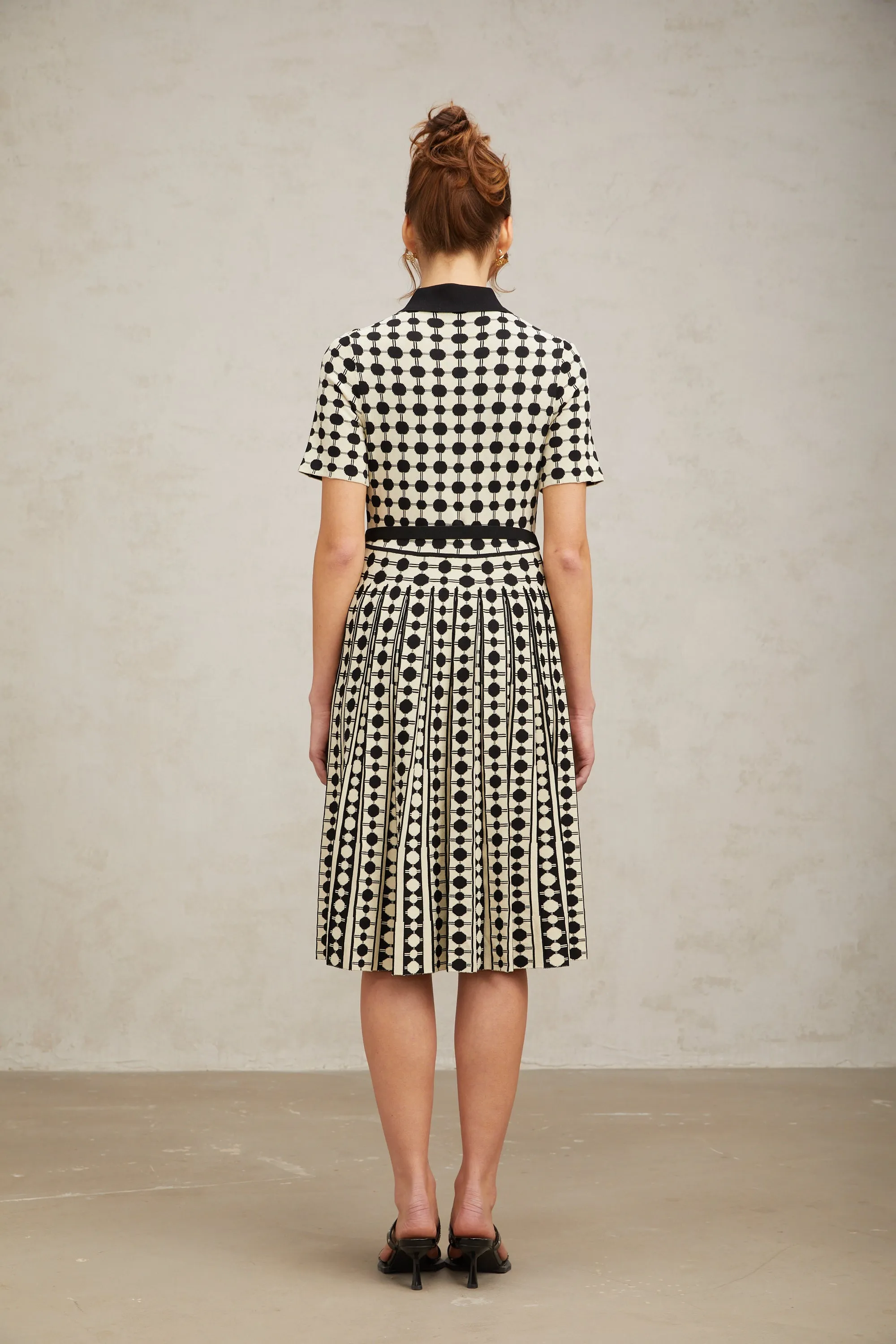 Xavire color-blocked polka-dot knit midi dress Gloria Lanvin