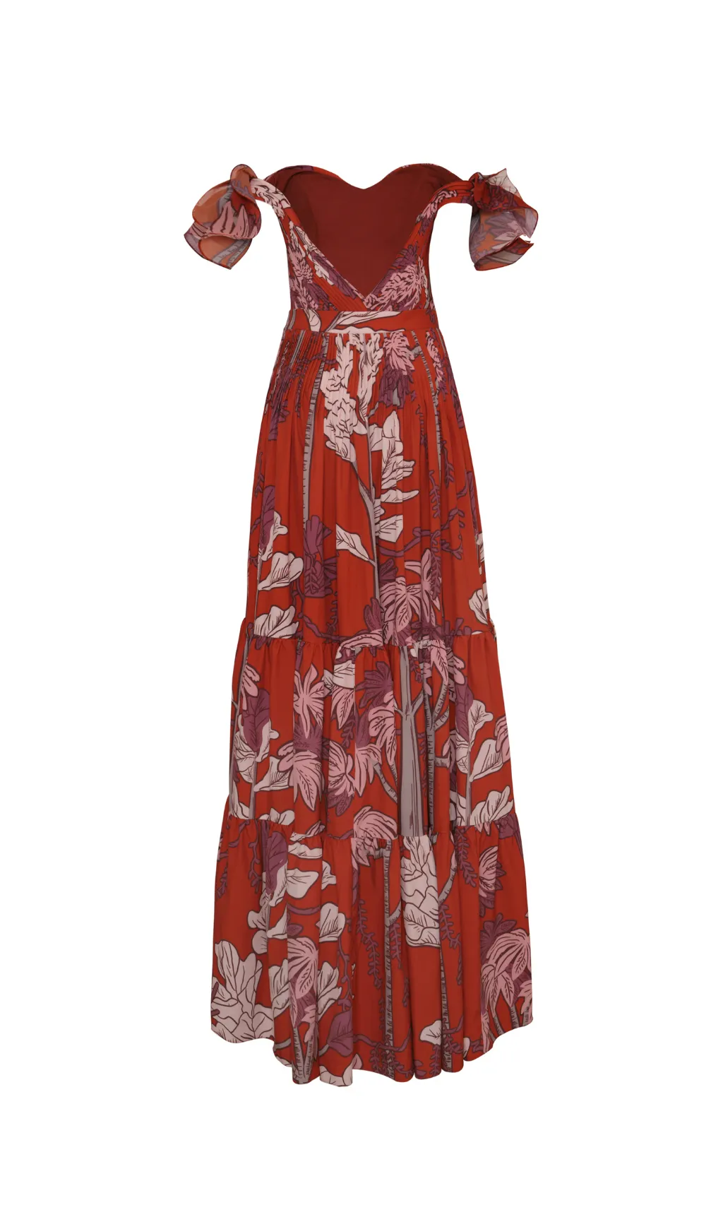 YARUMO PLEATED LIGHT CREPE MAXI DRESS Gloria Lanvin