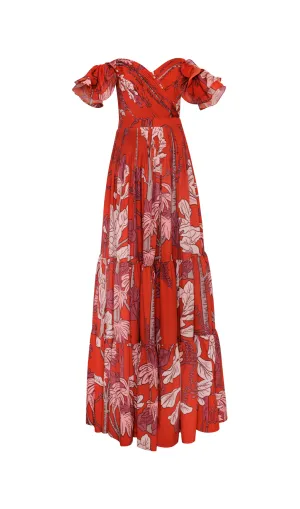 YARUMO PLEATED LIGHT CREPE MAXI DRESS Gloria Lanvin