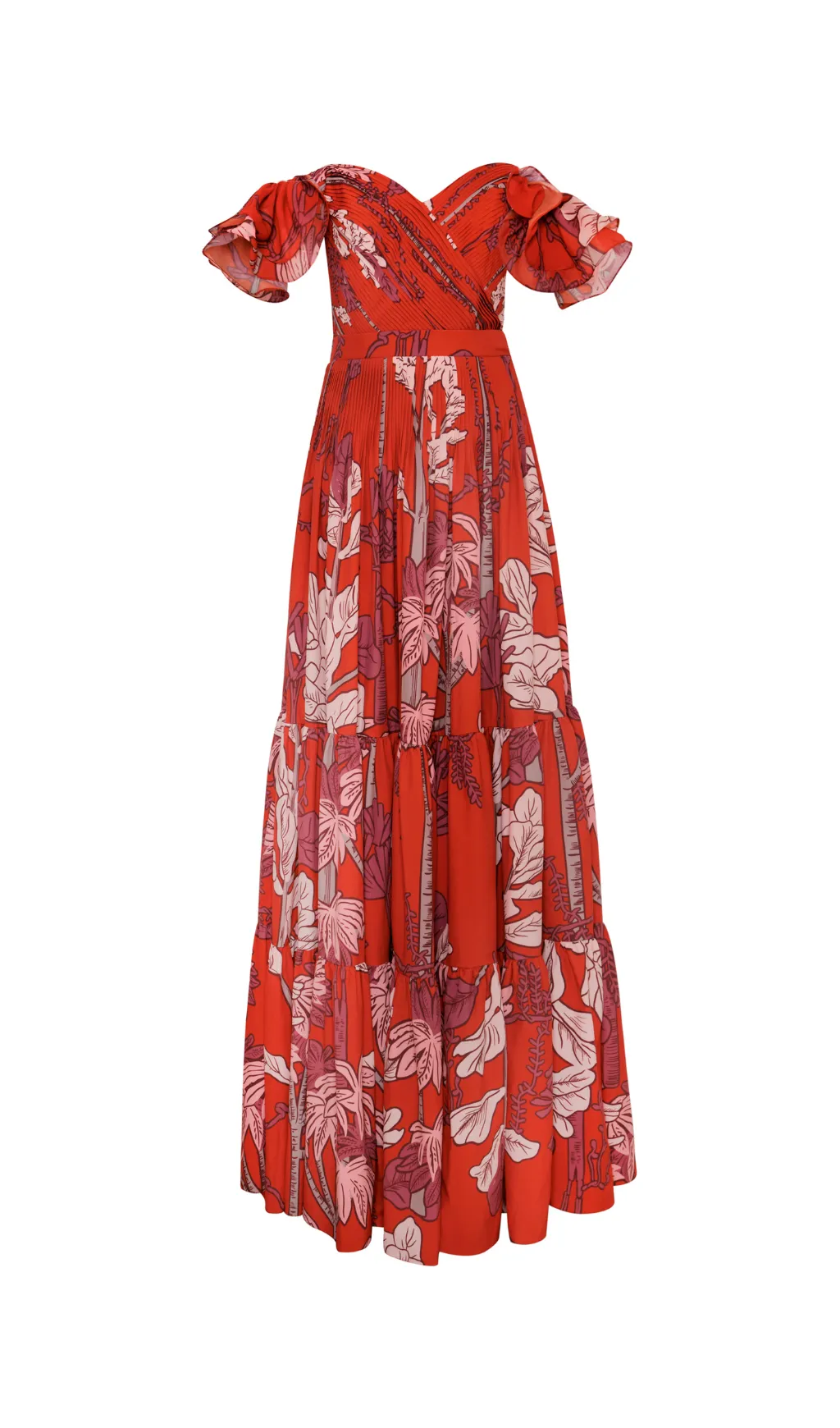 YARUMO PLEATED LIGHT CREPE MAXI DRESS Gloria Lanvin