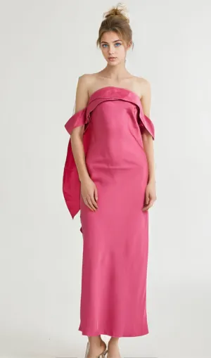 Yasmin off-shoulder satin midi dress Gloria Lanvin