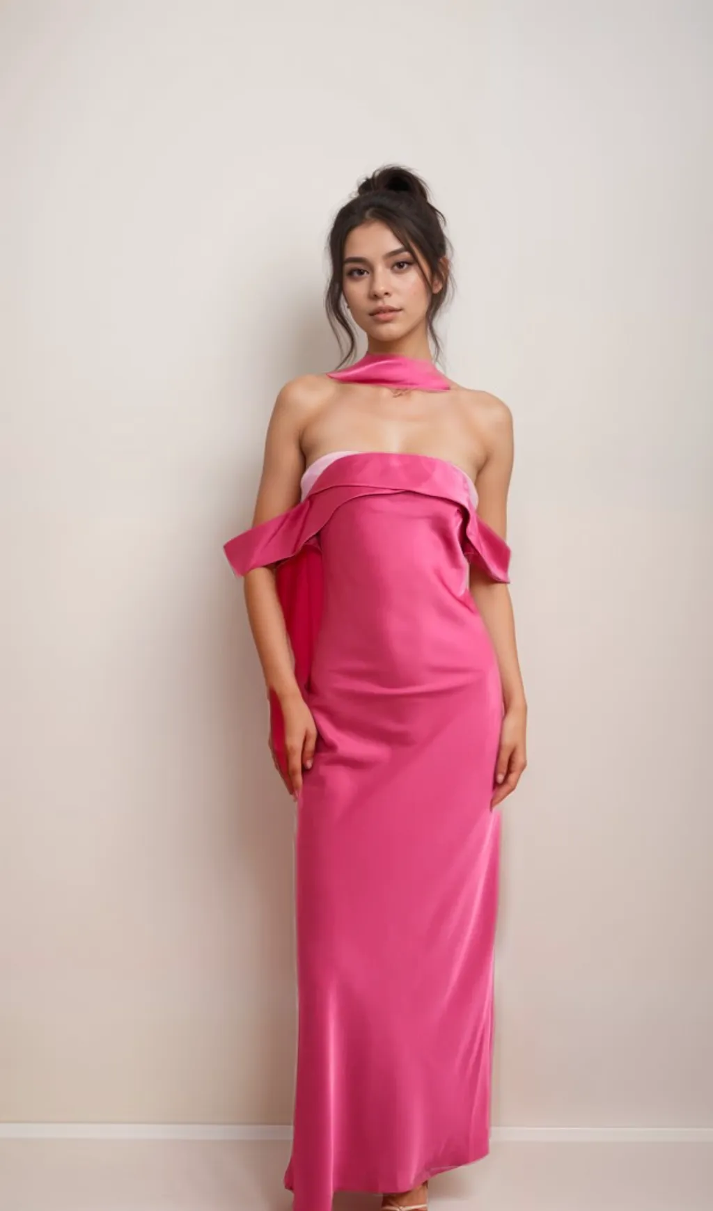 Yasmin off-shoulder satin midi dress Gloria Lanvin