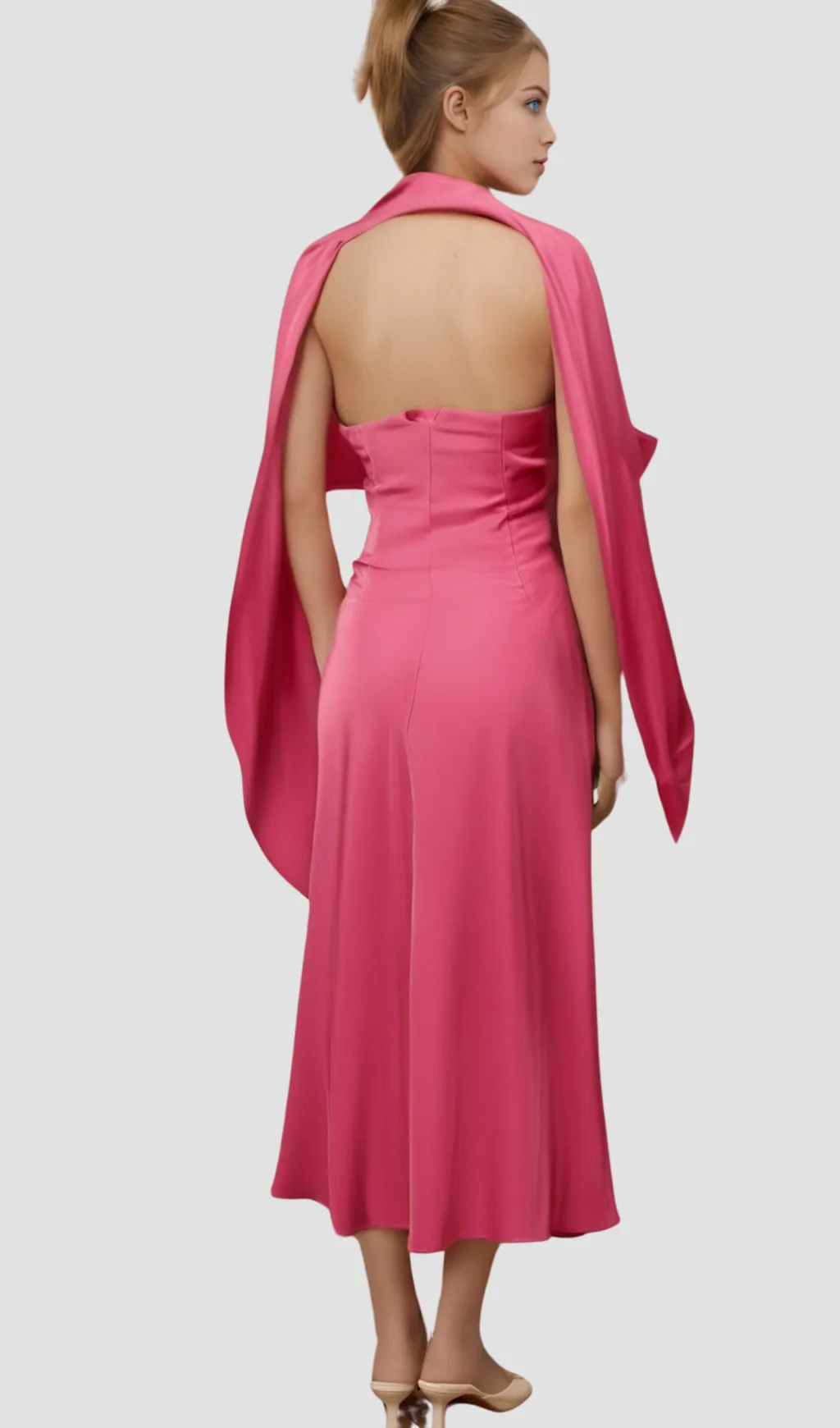 Yasmin off-shoulder satin midi dress Gloria Lanvin