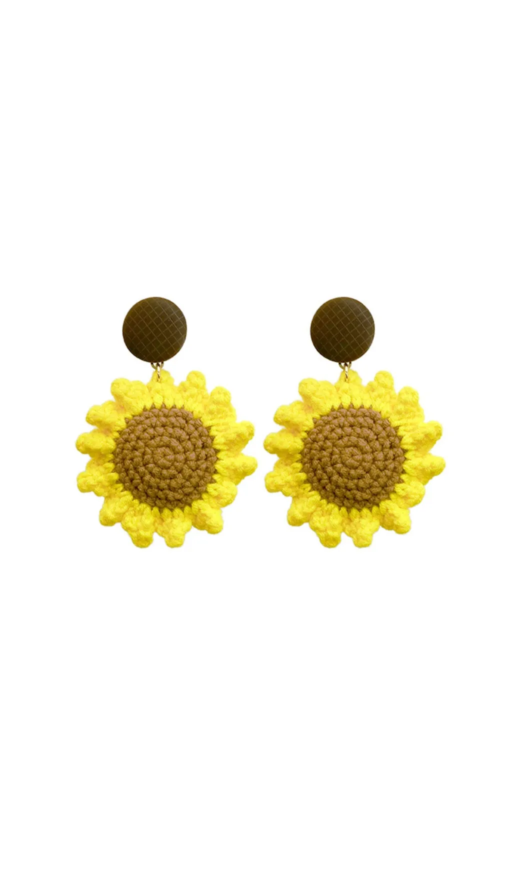 YELLOW BRAIDED FLOWER WOOL EARRINGS Gloria Lanvin