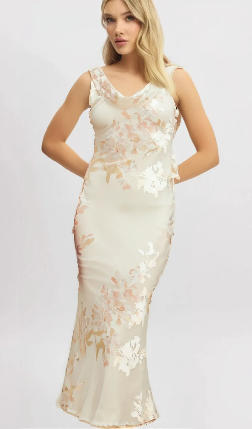 Yolanda beige floral-jacquard midi dress Gloria Lanvin