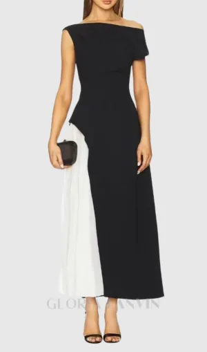 yvette one-shoulder pleated maxi dress in black Gloria Lanvin