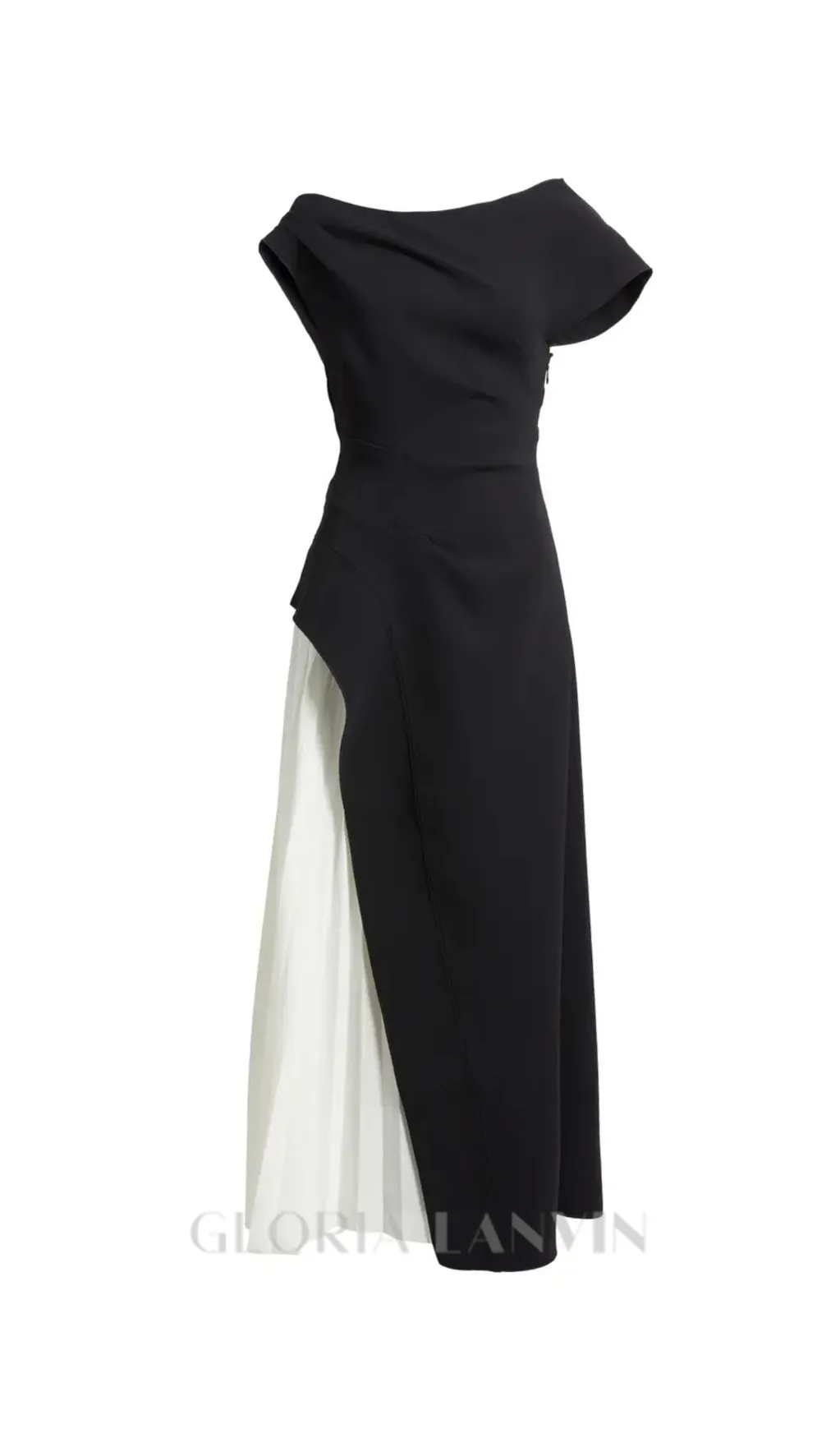 yvette one-shoulder pleated maxi dress in black Gloria Lanvin