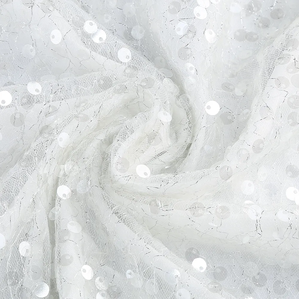 YVETTE PEARL EMBELLISHED SEQUIN MAXI DRESS IN WHITE Gloria Lanvin