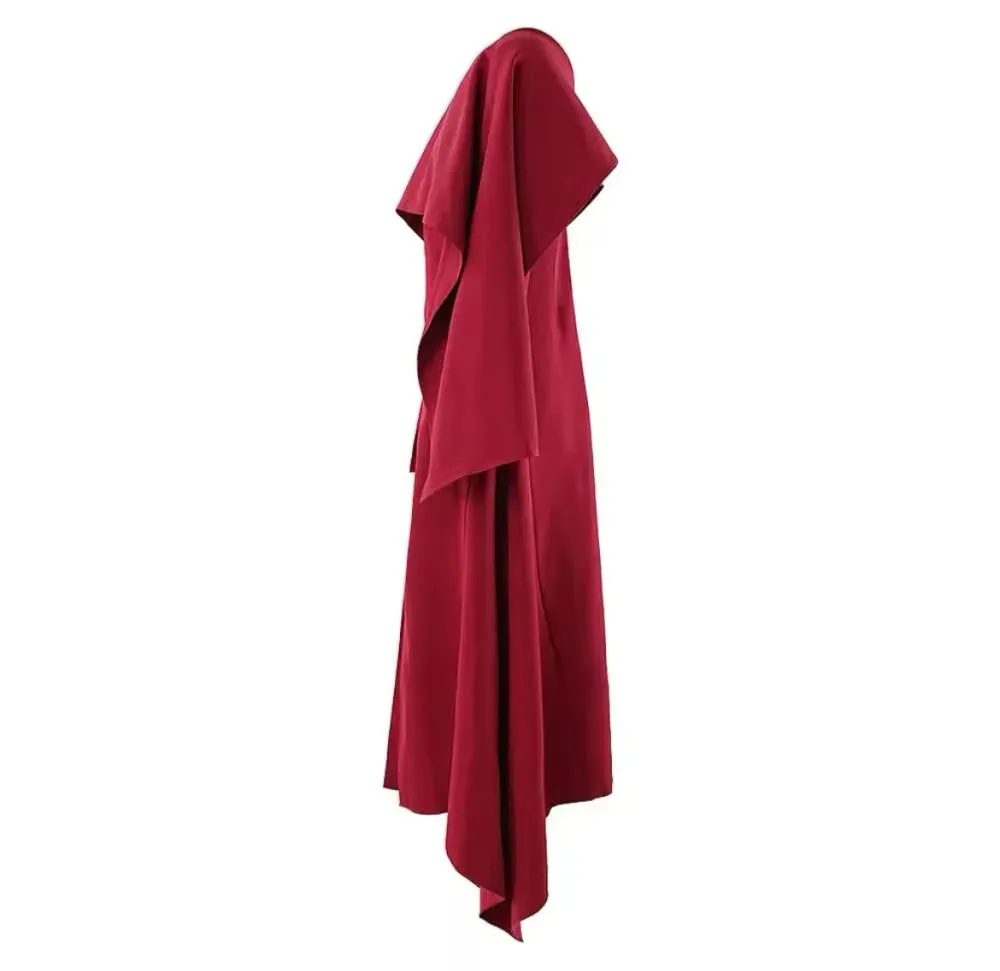 zenobia shawl slit maxi dress in red Gloria Lanvin