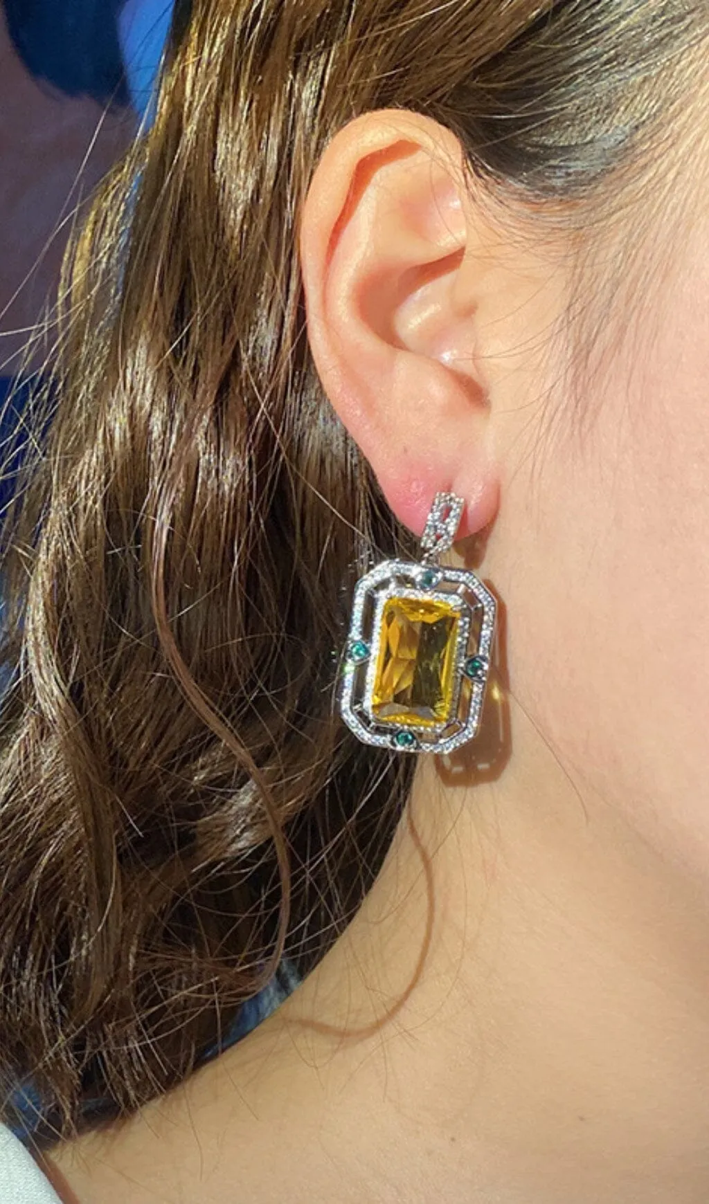 ZIRCON GEOMETRIC EARRINGS Gloria Lanvin