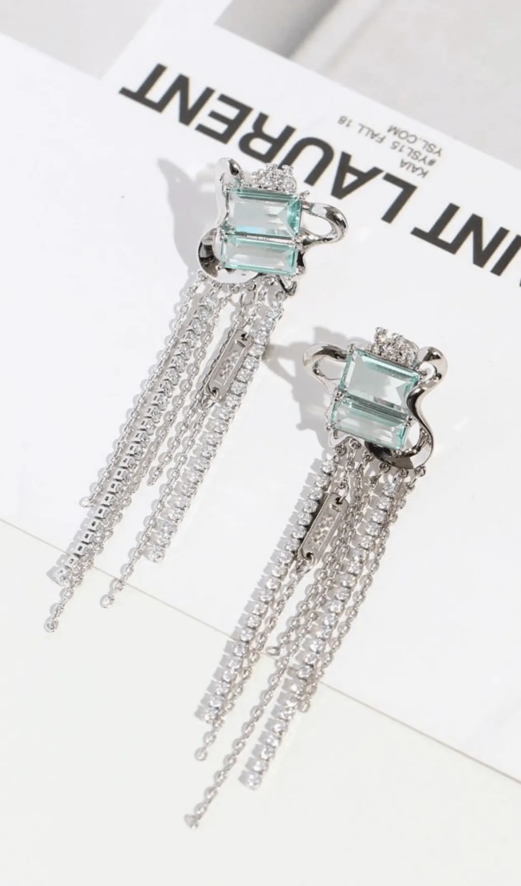 ZIRCON TASSEL EARRINGS Gloria Lanvin