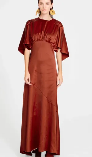 Zo red cape-sleeve open-back maxi dress Gloria Lanvin