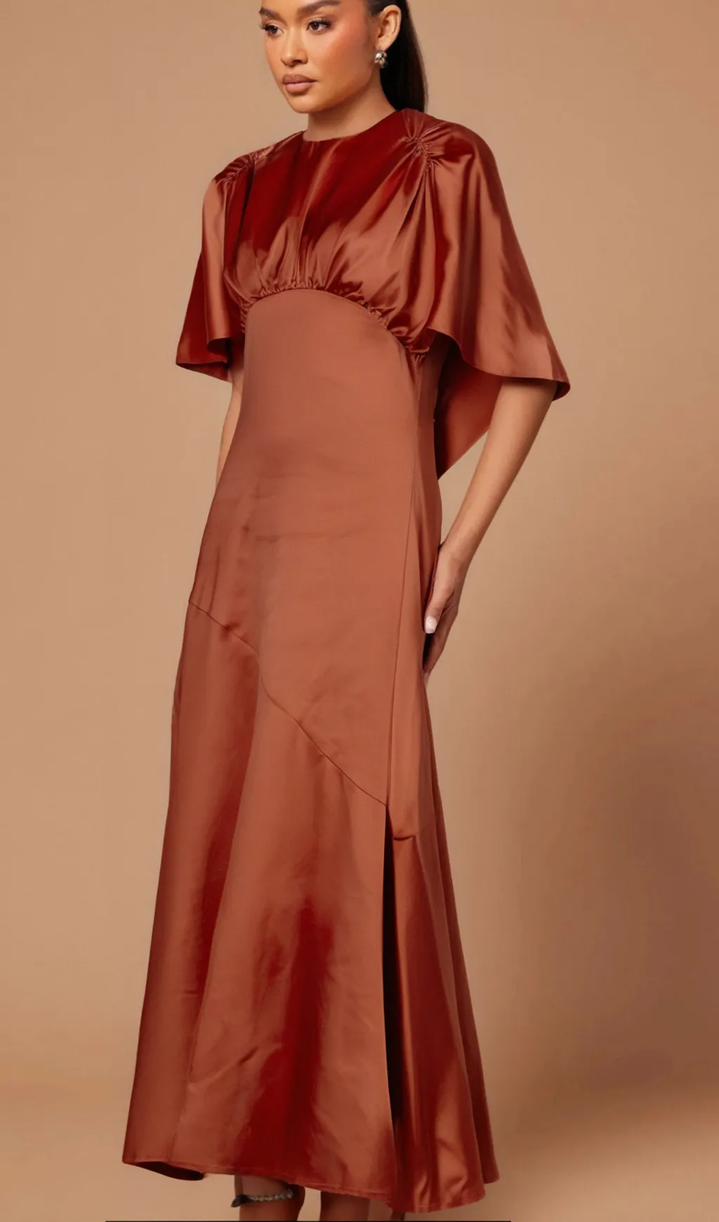 Zo red cape-sleeve open-back maxi dress Gloria Lanvin