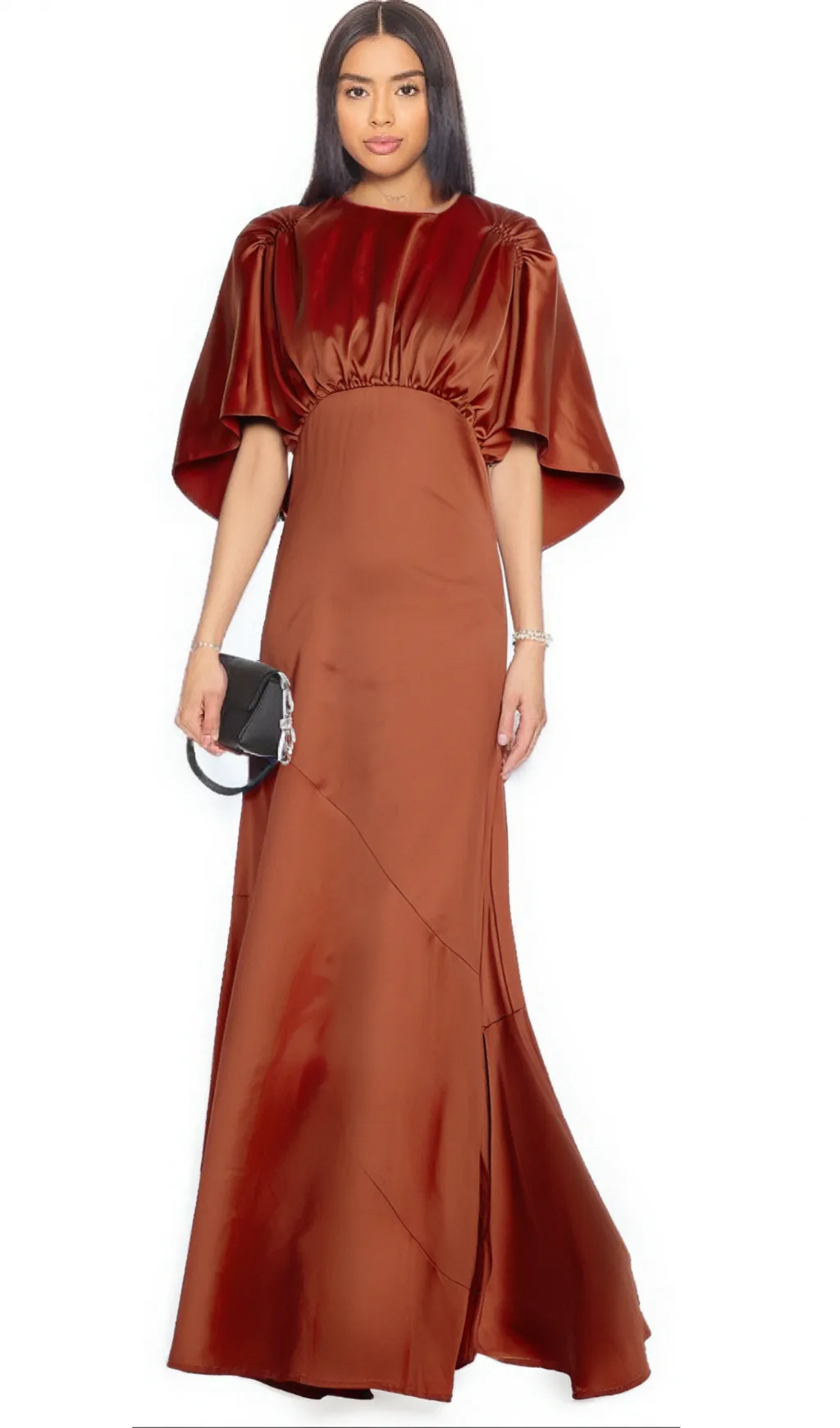Zo red cape-sleeve open-back maxi dress Gloria Lanvin