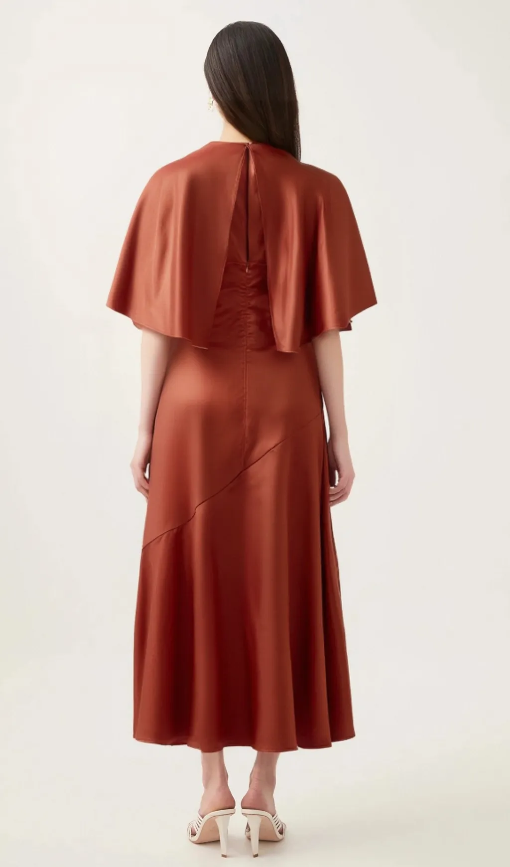 Zo red cape-sleeve open-back maxi dress Gloria Lanvin